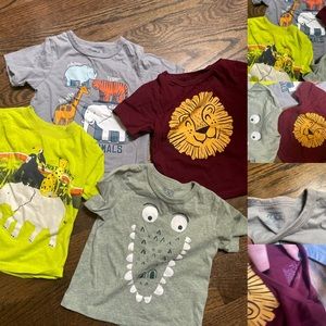 Childrens place toddler boy 18m to 2T animal shirt bundle